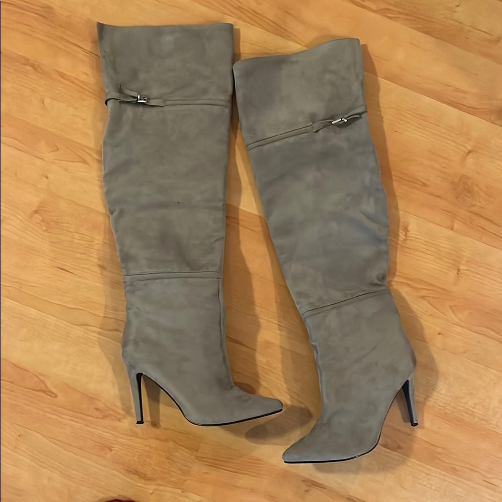 Women's thigh-High Taupe Boots